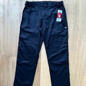 CHEF WORKS EXECUTIVE CHEFS TROUSERS MEN’S BLACK PANTS sz LARGE 36W x 32L NWT